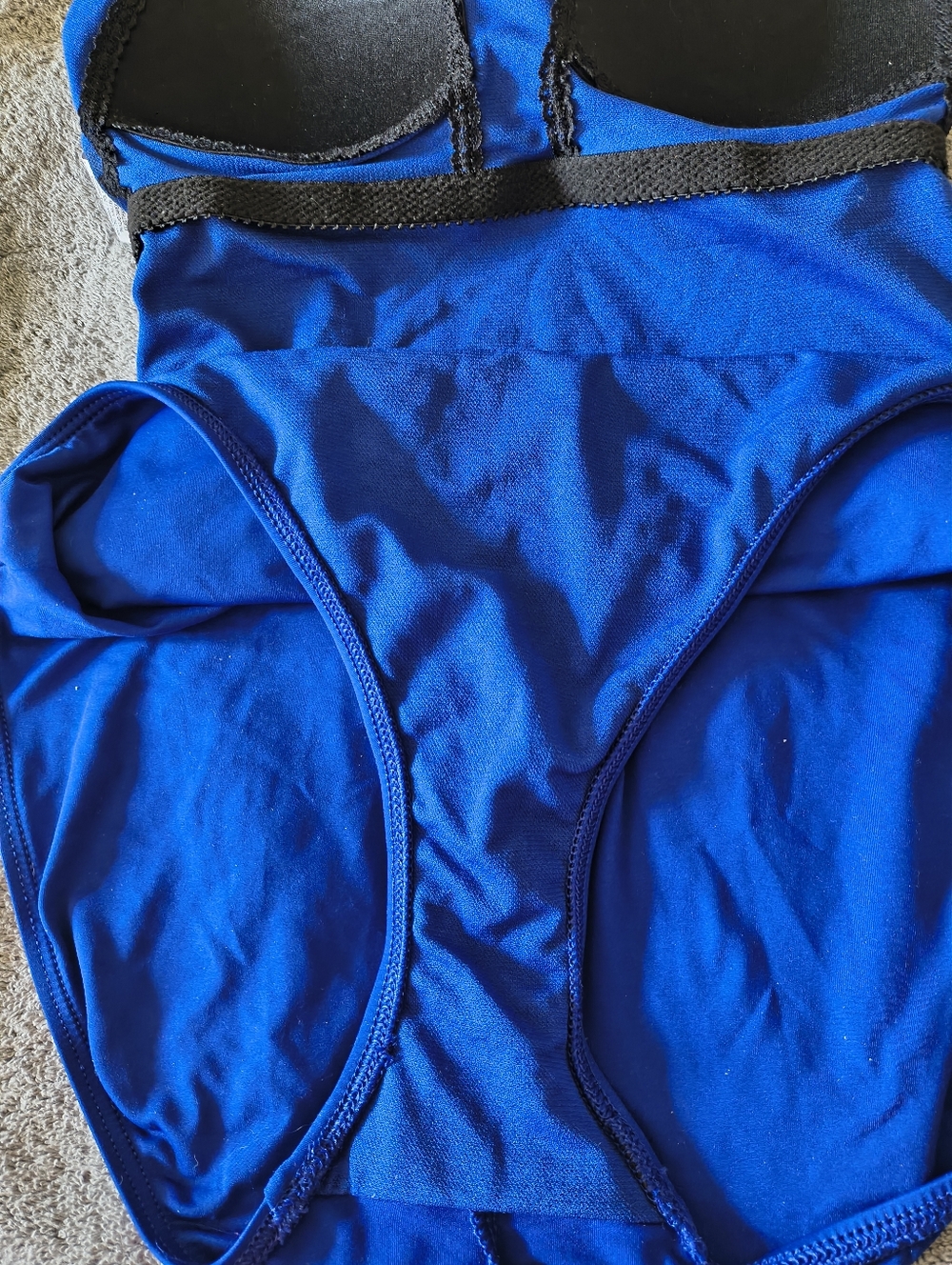 Lauren Ralph Lauren One-Piece Swimsuit Blue Size 10 Summer Beach Poolside Cruise - Picture 9 of 14